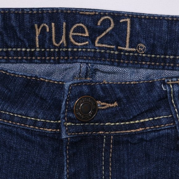 Rue 21 Flare Jeans Embroidered Button Flap Back Pockets - Picture 4 of 10